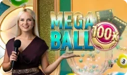 Mega Ball élő kaszinó játék a Vipsta Casino lobbijában